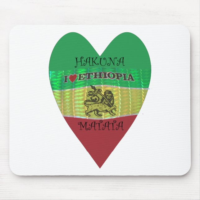 Hakuna Matata I love Ethiopia Colours.png Mouse Mat (Front)