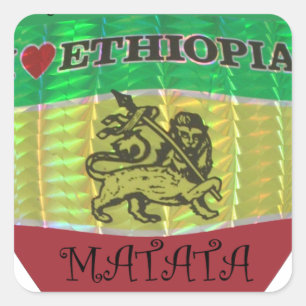 Hakuna Matata I love Ethiopia Colours.png Square Sticker