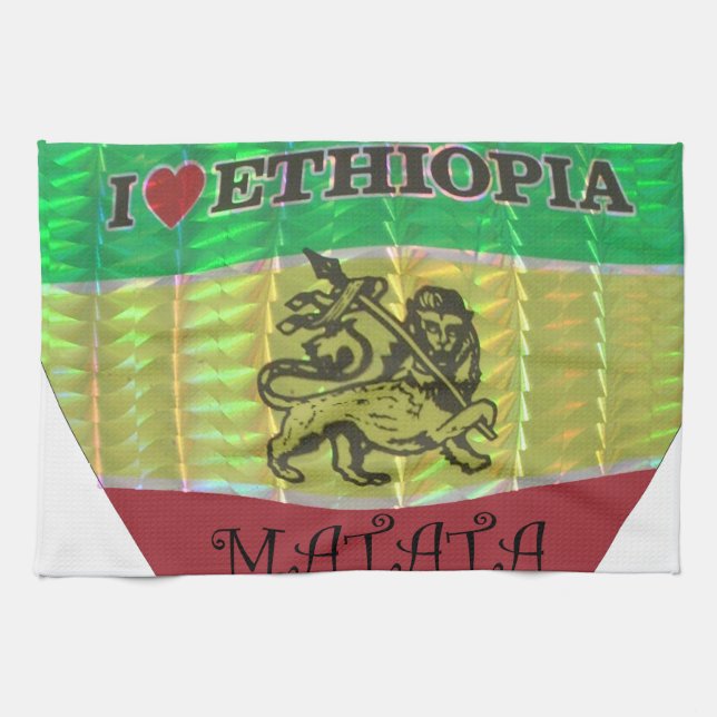 Hakuna Matata I love Ethiopia Colours.png Tea Towel (Horizontal)