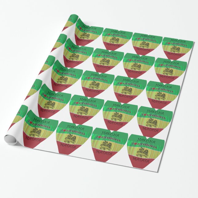 Hakuna Matata I love Ethiopia Colours.png Wrapping Paper (Unrolled)
