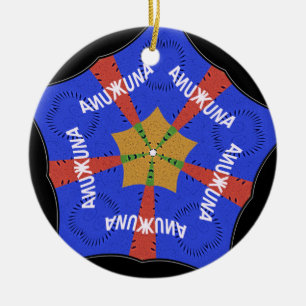 Hakuna Matata Iridiscent Blue Ceramic Tree Decoration