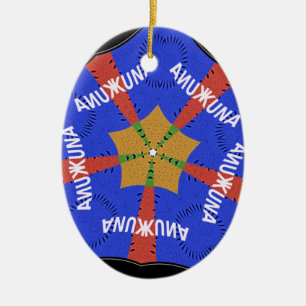 Hakuna Matata Iridiscent Blue Ceramic Tree Decoration