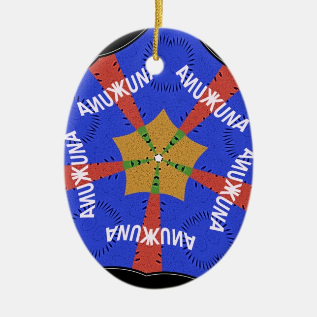 Hakuna Matata Iridiscent Blue Ceramic Tree Decoration (Front)