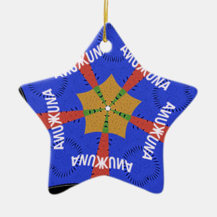 Hakuna Matata Iridiscent Blue Ceramic Tree Decoration