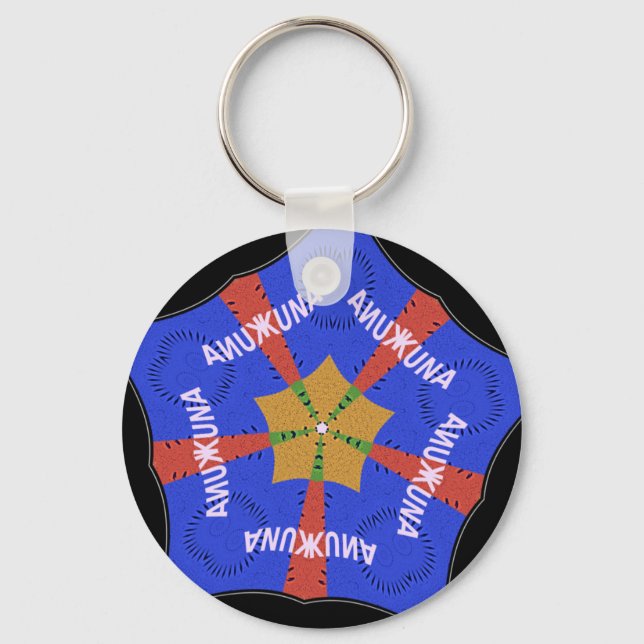 Hakuna Matata Iridiscent Blue Key Ring (Front)