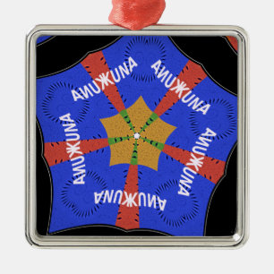 Hakuna Matata Iridiscent Blue Metal Tree Decoration