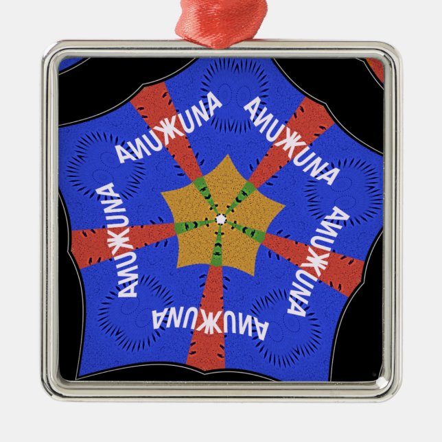 Hakuna Matata Iridiscent Blue Metal Tree Decoration (Front)
