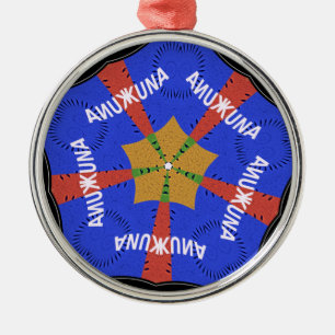 Hakuna Matata Iridiscent Blue Metal Tree Decoration