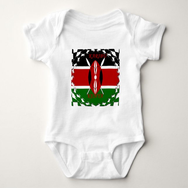 Hakuna matata Karaibu Kenya Baby Bodysuit (Front)
