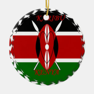 Hakuna matata Karaibu Kenya Ceramic Tree Decoration