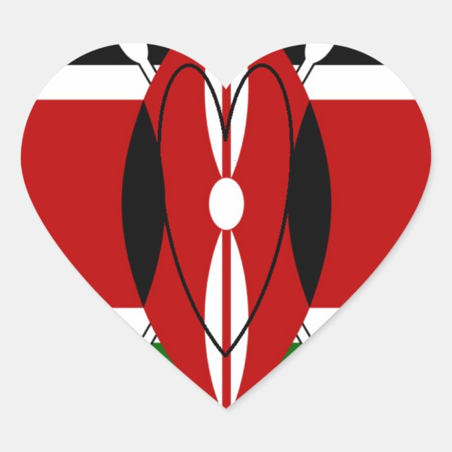 Hakuna matata Karaibu Kenya Heart Sticker (Front)
