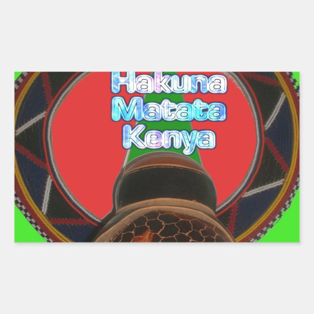 Hakuna Matata Kenya Art Print Rectangular Sticker (Front)