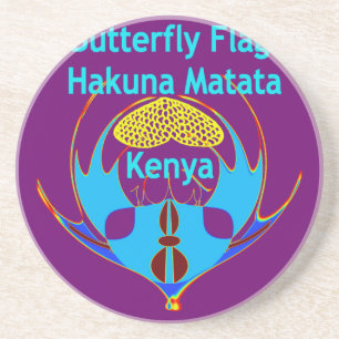 "Hakuna Matata Kenya" Butterfly Art Print/Graphic Coaster