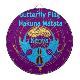 "Hakuna Matata Kenya" Butterfly Art Print/Graphic Dartboard
