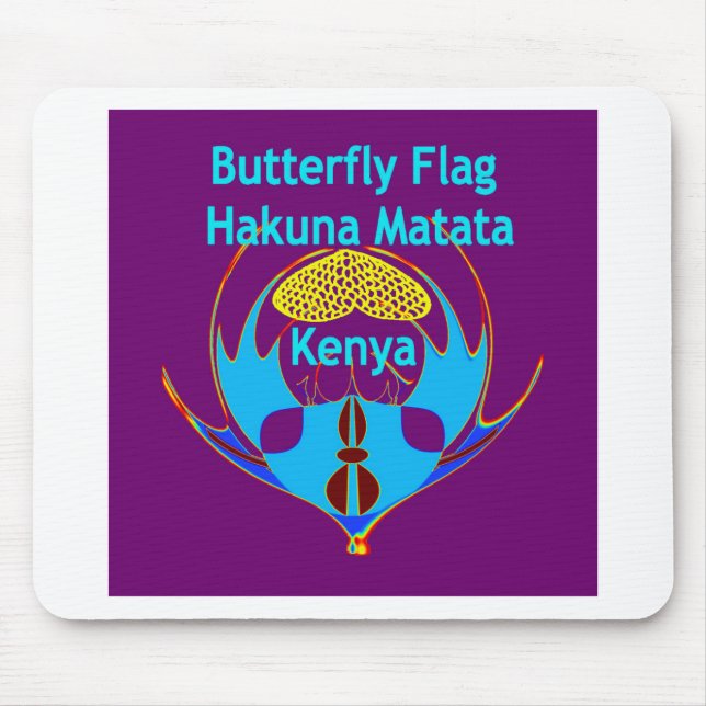 Hakuna Matata Kenya -  Butterfly Art Print/Graphic Mouse Mat (Front)