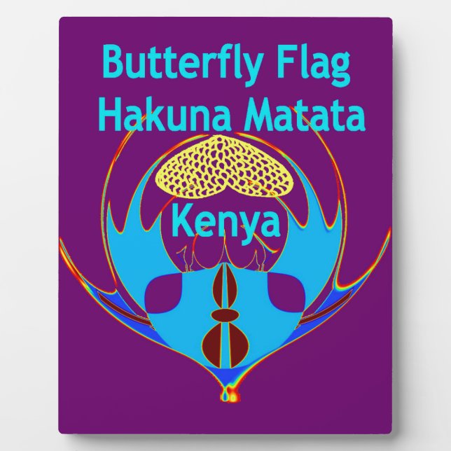  "Hakuna Matata Kenya" Butterfly Art Print/Graphic Plaque (Front)