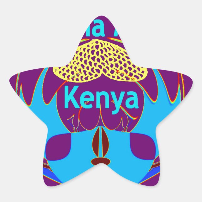  "Hakuna Matata Kenya" Butterfly Art Print/Graphic Star Sticker (Front)