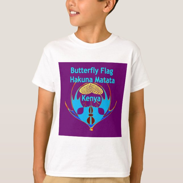  "Hakuna Matata Kenya" Butterfly Art Print/Graphic T-Shirt (Front)