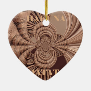 Hakuna Matata Kenya Giraffe Safari  Woven Sourveni Ceramic Tree Decoration