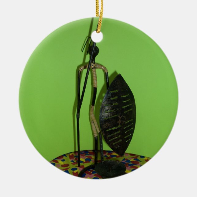 Hakuna Matata Kenya Maasai.JPG Ceramic Tree Decoration (Front)