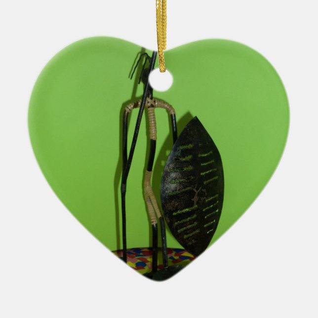 Hakuna Matata Kenya Maasai.JPG Ceramic Tree Decoration (Front)