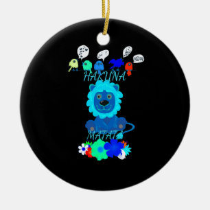 Hakuna Matata Lion Art Print Ceramic Tree Decoration