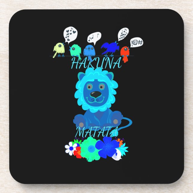Hakuna Matata Lion Art Print Coaster (Front)