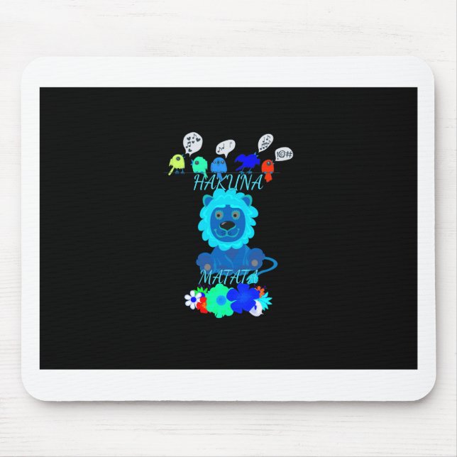 Hakuna Matata Lion Art Print Mouse Mat (Front)
