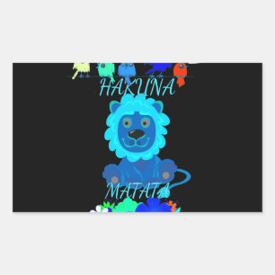 Hakuna Matata Lion Art Print Rectangular Sticker