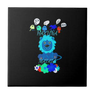 Hakuna Matata Lion Art Print Tile