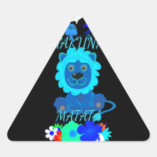 Hakuna Matata Lion Art Print Triangle Sticker