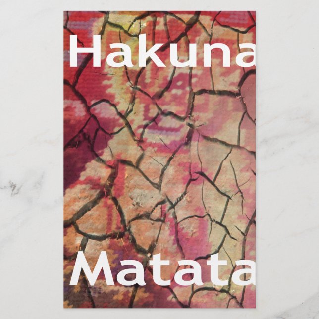 Hakuna Matata Lion Cub Design Stationery (Front)