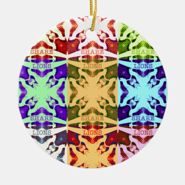 Hakuna Matata lions gift Ceramic Tree Decoration (Front)