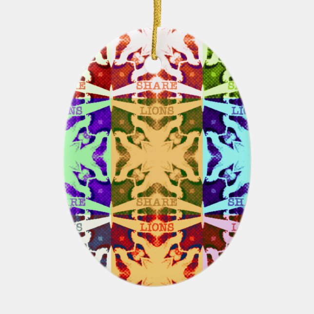 Hakuna Matata lions gift Ceramic Tree Decoration (Front)