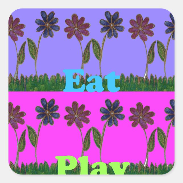 Hakuna Matata Love Eat Play.png Square Sticker (Front)