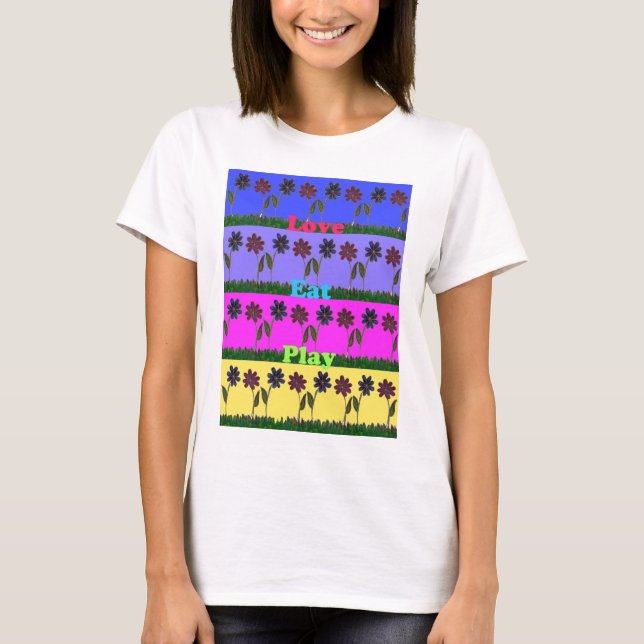 Hakuna Matata Love Eat Play.png T-Shirt (Front)