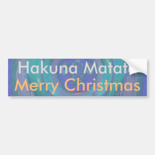 Hakuna Matata Merry Christmas graphic art designs Bumper Sticker