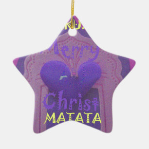 Hakuna Matata Merry Christmas Love  Design.jpg Ceramic Tree Decoration