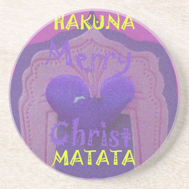 Hakuna Matata Merry Christmas Love  Design.jpg Coaster (Front)