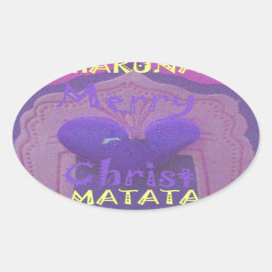 Hakuna Matata Merry Christmas Love  Design.jpg Oval Sticker