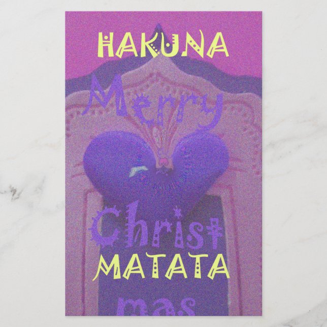 Hakuna Matata Merry Christmas Love  Design.jpg Stationery (Front)
