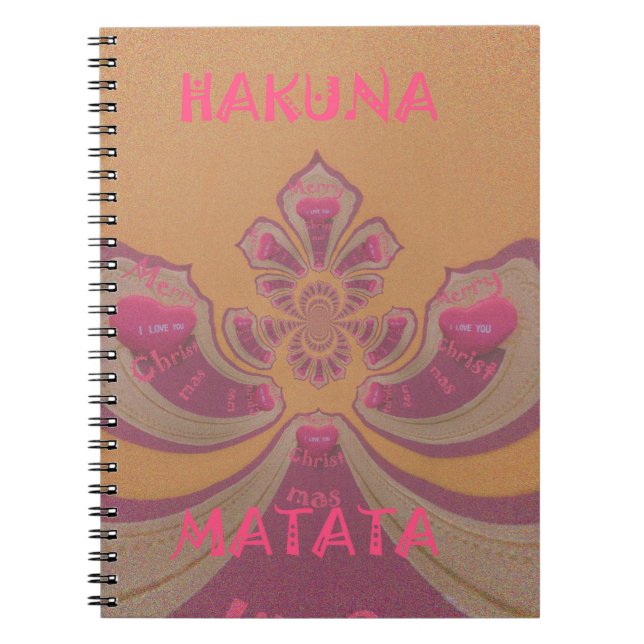 Hakuna Matata Merry Christmas lovely hearts design Notebook (Front)