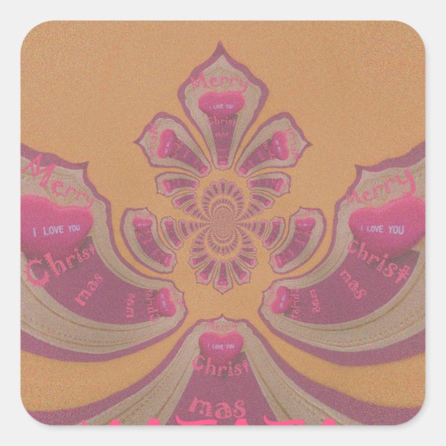 Hakuna Matata Merry Christmas lovely hearts design Square Sticker (Front)