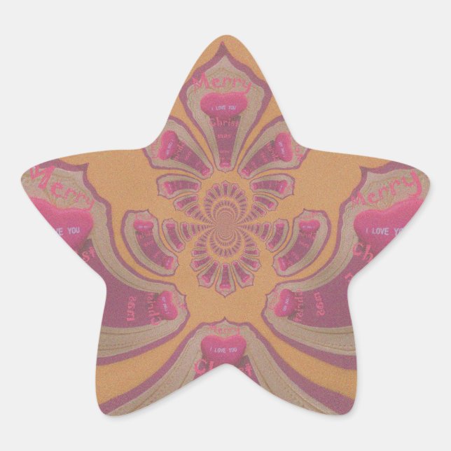 Hakuna Matata Merry Christmas lovely hearts design Star Sticker (Front)