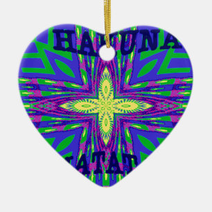 Hakuna matata Mombasa Kanga Ceramic Tree Decoration