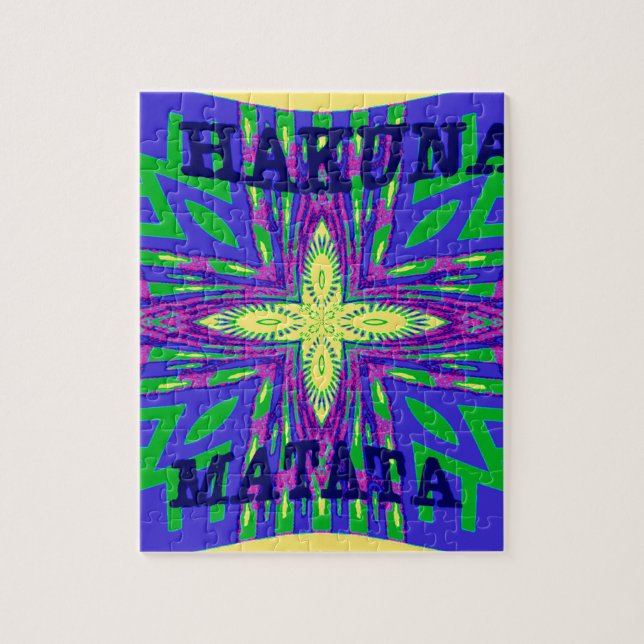 Hakuna matata Mombasa Kanga Jigsaw Puzzle (Vertical)