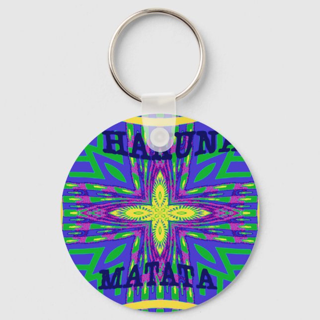 Hakuna matata Mombasa Kanga Key Ring (Front)