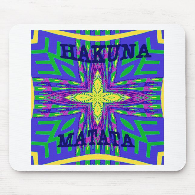 Hakuna matata Mombasa Kanga Mouse Mat (Front)