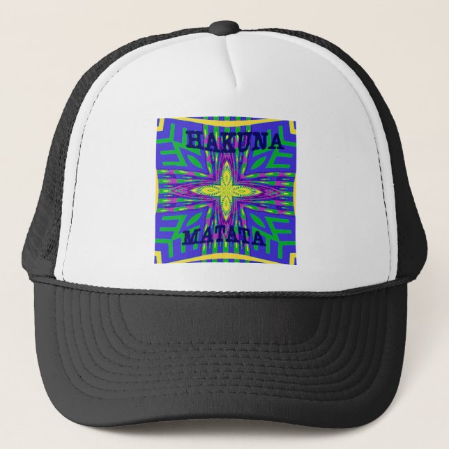 Hakuna matata Mombasa Kanga Trucker Hat (Front)