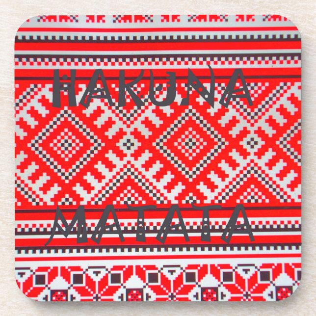 Hakuna Matata - No Worries Swahili Art Collection Coaster (Front)